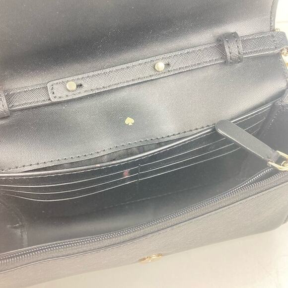 KATE SPADE Staci Small Flap Leather Crossbody in Black - Picture 11 of 15